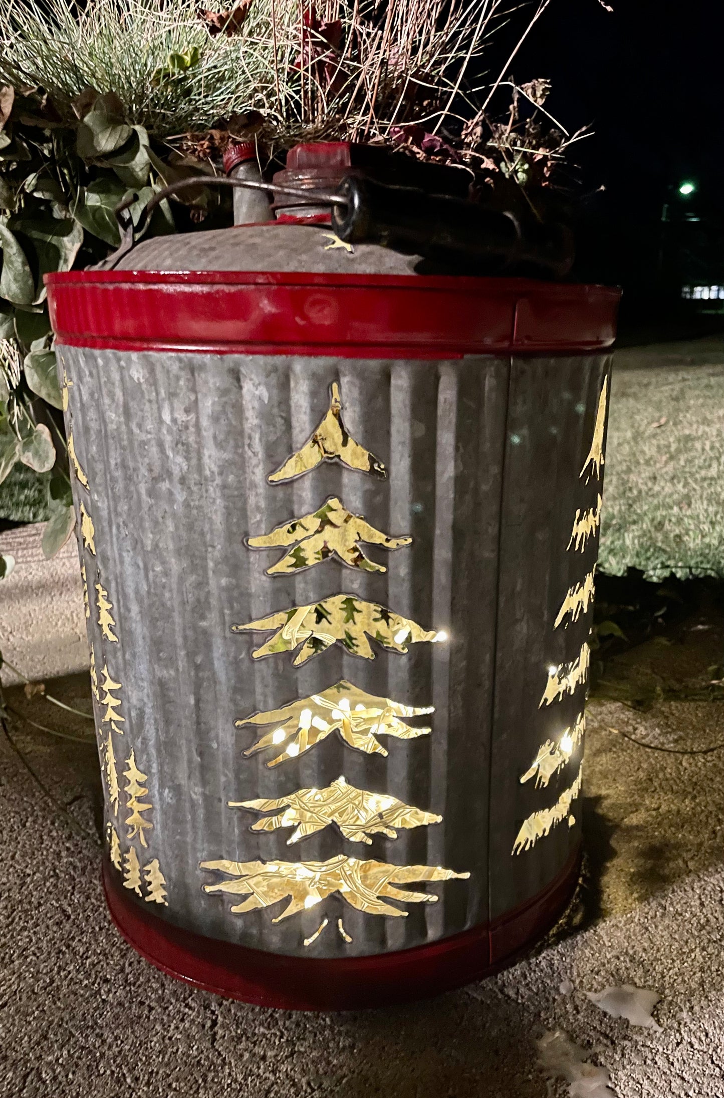 Large Christmas Tree Gas Can Luminary