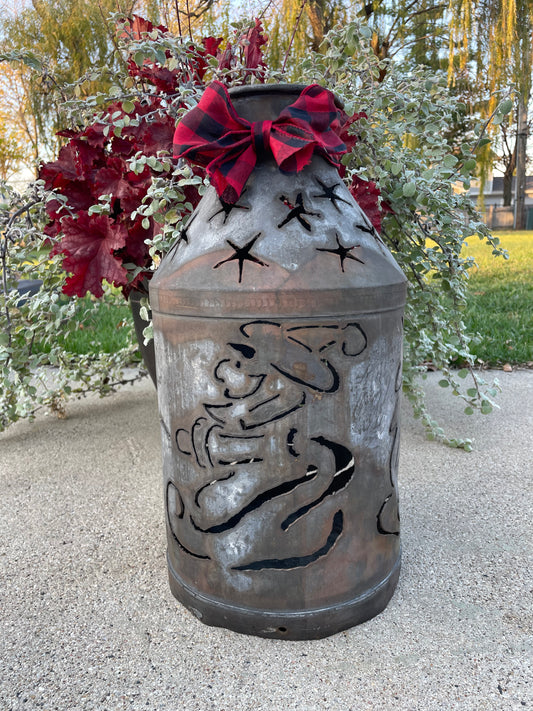 Vintage Santa and Reindeer Milk Jug