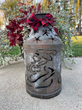 Vintage Santa and Reindeer Milk Jug