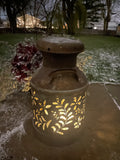 Antique Laverne Kray Milk Can Luminary - Hand Cut