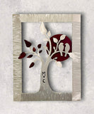 Love Birds Metal and Glass Personalized Wall Art