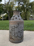 Vintage Santa and Reindeer Milk Jug