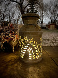 Vintage Milk Can Flower Luminary - Hand Cut