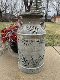 Vintage Milk Can Luminary - Hand Cut