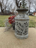 Vintage Milk Can Luminary - Hand Cut