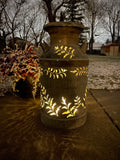Vintage Milk Can Luminary - Hand Cut