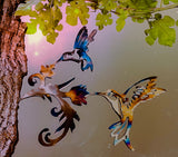 Hummingbirds, Flame Painted or Raw Steel